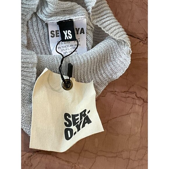 SER.O.YA Piper Sweater in Silver XSmall New Womens Turtleneck Knit Top - Picture 8 of 16
